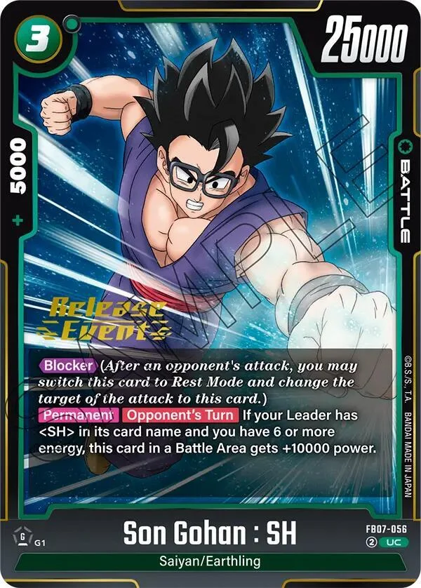 Son Gohan : SH, Wish For Shenron Release Event Cards FB07-056