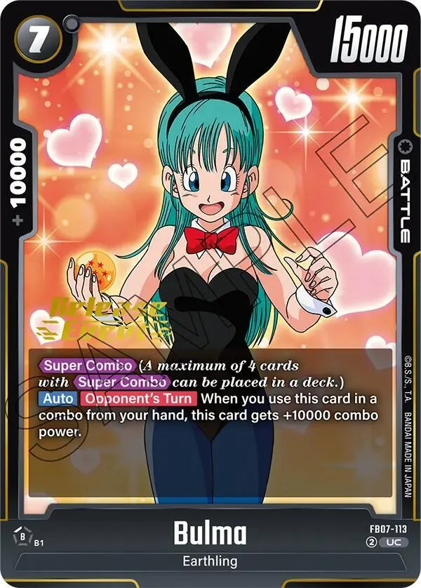 Bulma, Wish For Shenron Release Event Cards FB07-113