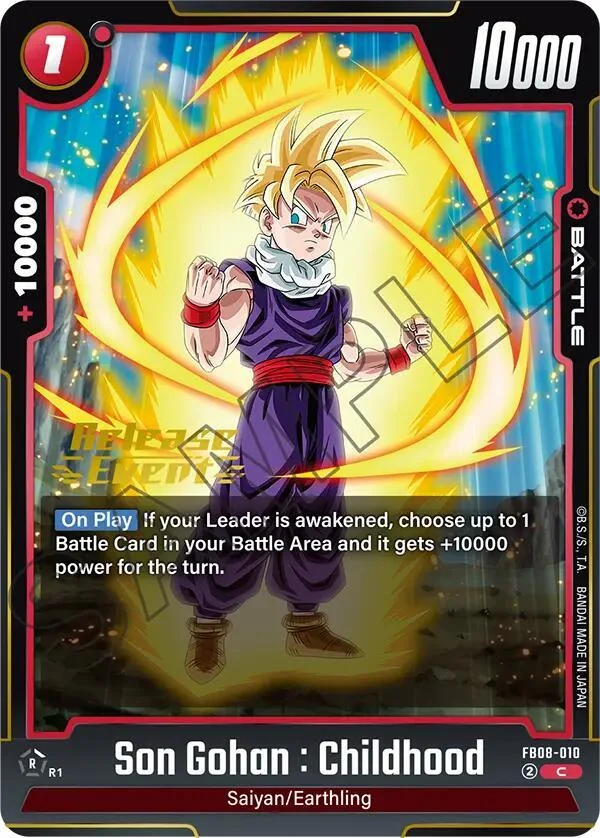 Son Gohan : Childhood, Saiyan's Pride Release Event Cards FB08-010