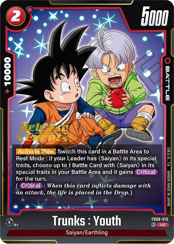 Trunks : Youth, Saiyan's Pride Release Event Cards FB08-015
