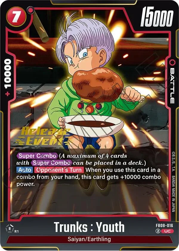 Trunks : Youth, Saiyan's Pride Release Event Cards FB08-016