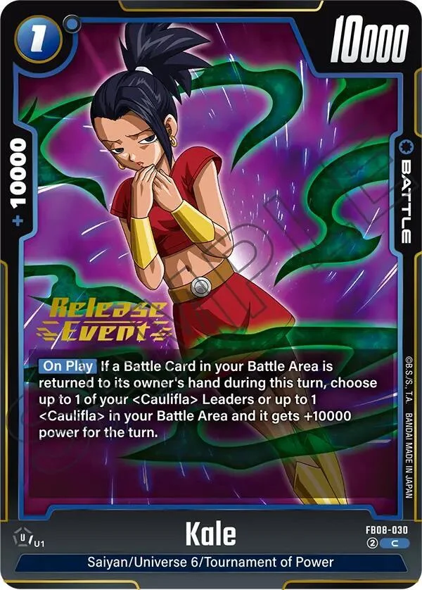 Kale, Saiyan's Pride Release Event Cards FB08-030