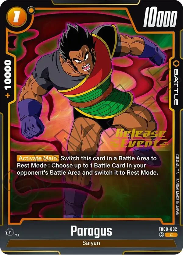 Paragus, Saiyan's Pride Release Event Cards FB08-082
