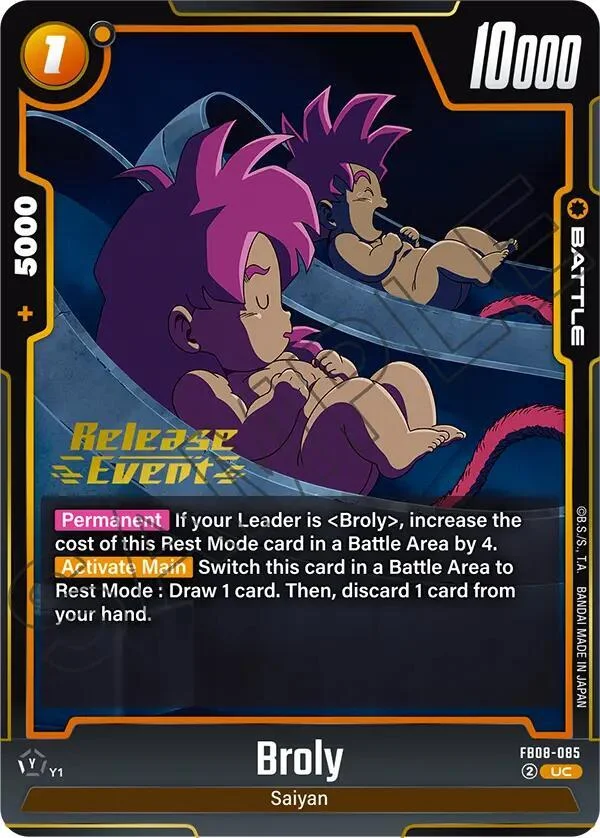 Broly, Saiyan's Pride Release Event Cards FB08-085