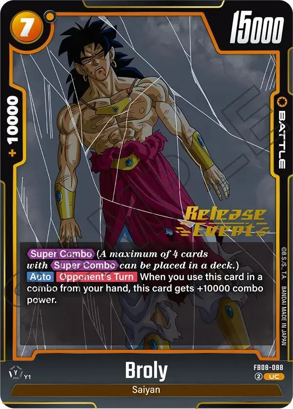 Broly, Saiyan's Pride Release Event Cards FB08-088