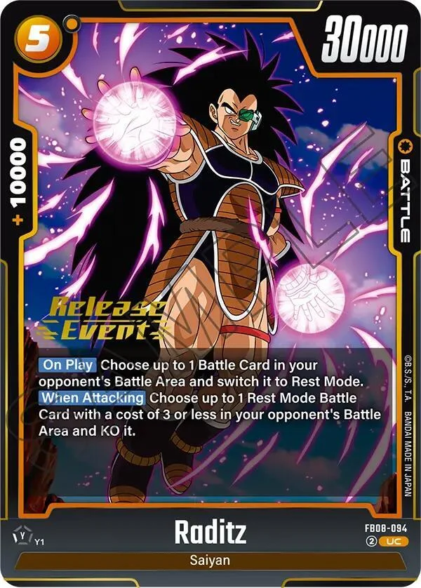Raditz, Saiyan's Pride Release Event Cards FB08-094