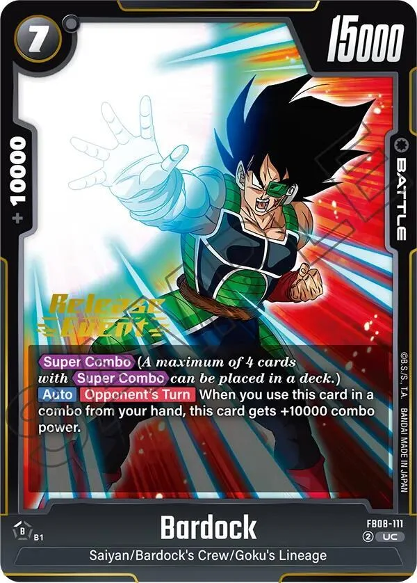 Bardock, Saiyan's Pride Release Event Cards FB08-111