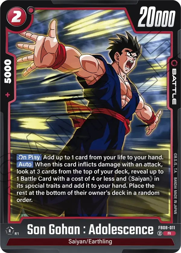 Son Gohan : Adolescence, Saiyan's Pride FB08-011