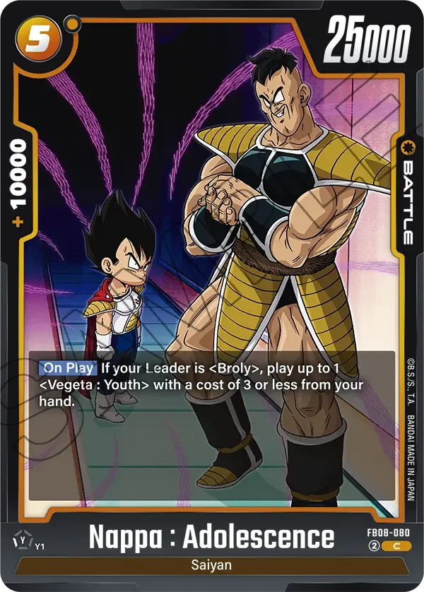 Nappa : Adolescence, Saiyan's Pride FB08-080