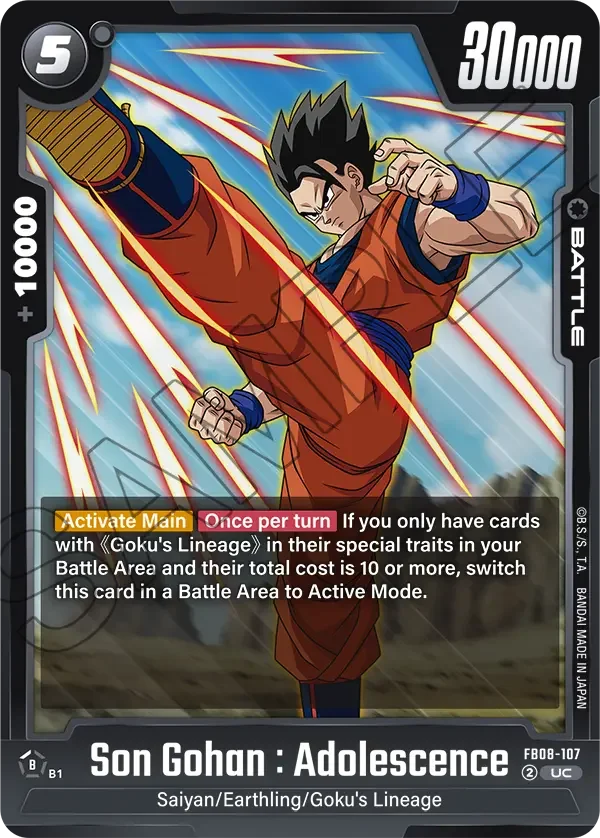 Son Gohan : Adolescence, Saiyan's Pride FB08-107