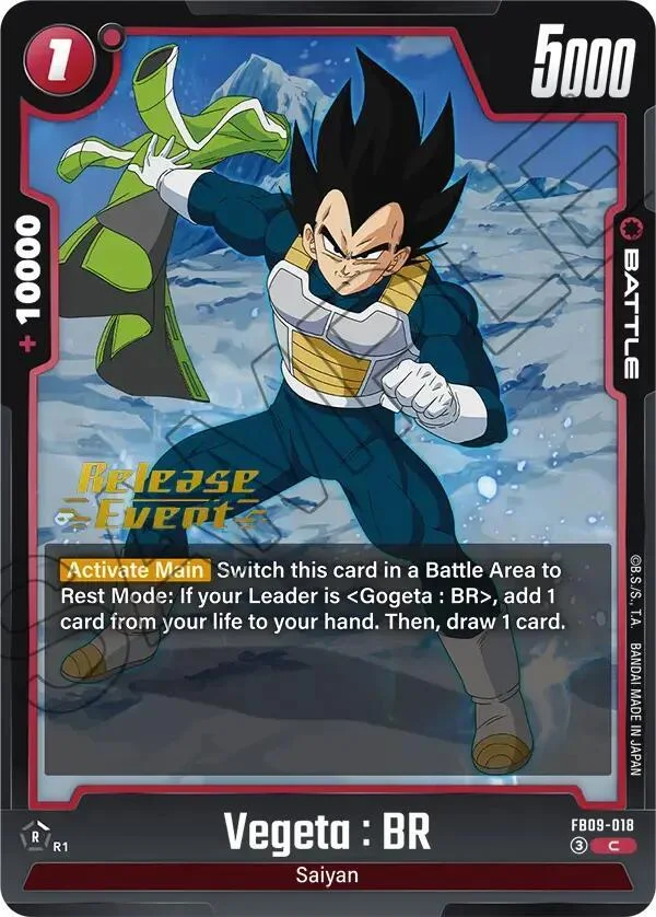 Vegeta : BR, Dual Evolution Release Event Cards FB09-018