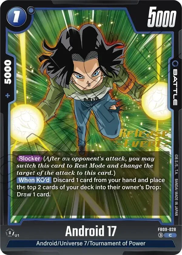 Android 17, Dual Evolution Release Event Cards FB09-028