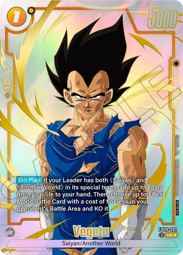 Vegeta, Dual Evolution Release Event Cards FB09-092