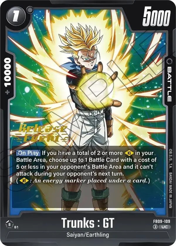 Trunks : GT, Dual Evolution Release Event Cards FB09-109