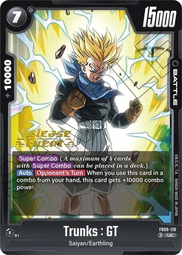 Trunks : GT, Dual Evolution Release Event Cards FB09-110