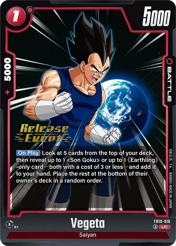 Vegeta, Cross Force Release Event Cards FB10-016