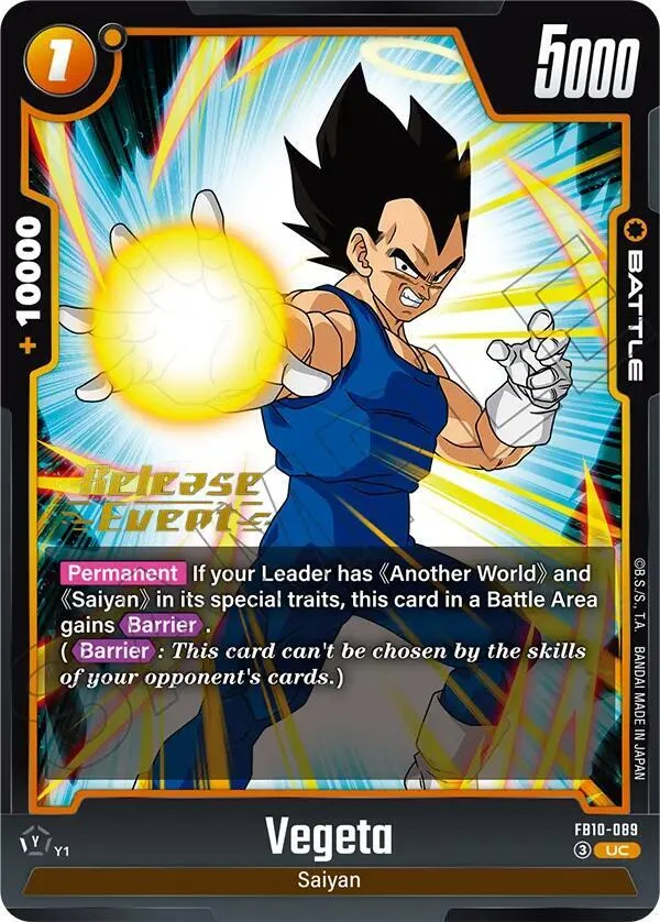 Vegeta, Cross Force Release Event Cards FB10-089