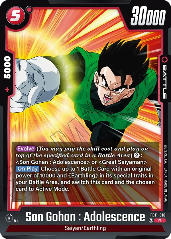 Son Gohan : Adolescence, Brightness of Hope FB11-016