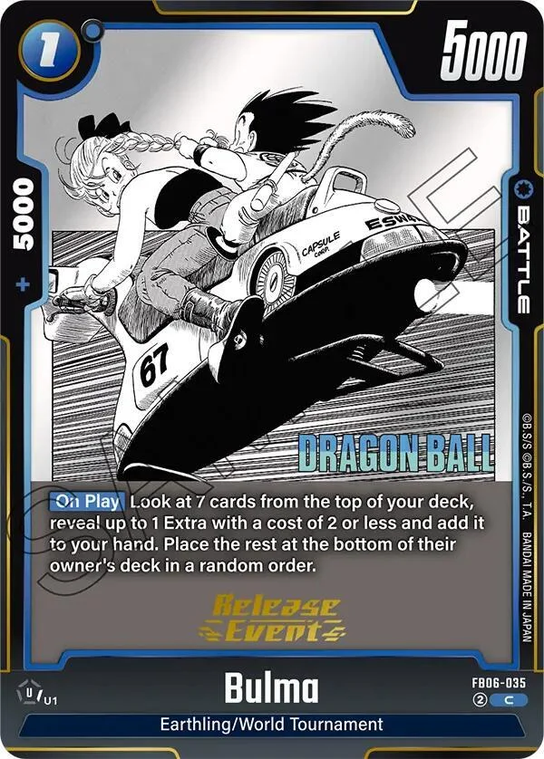 Bulma, Manga Booster 01 Release Event Cards FB06-035