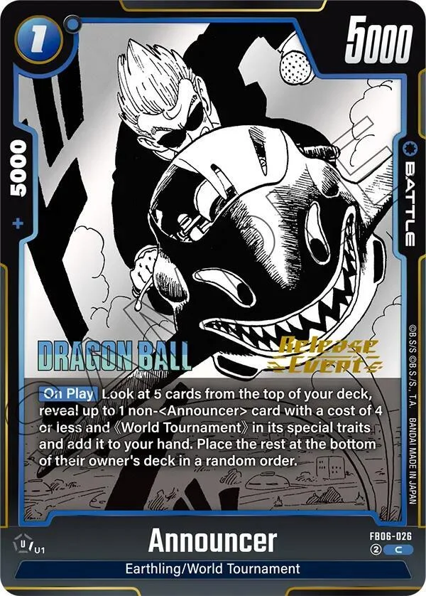 Announcer, Manga Booster 01 Release Event Cards FB06-026