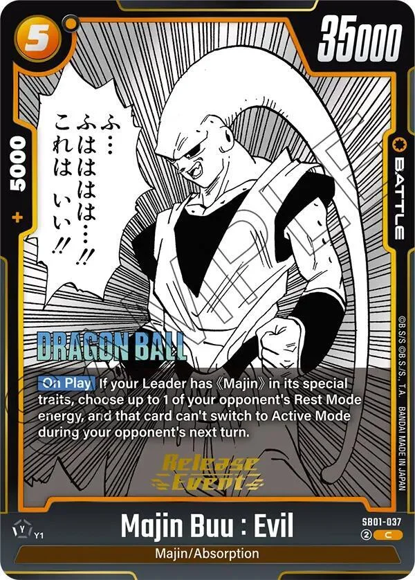 Majin Buu : Evil, Manga Booster 01 Release Event Cards SB01-037