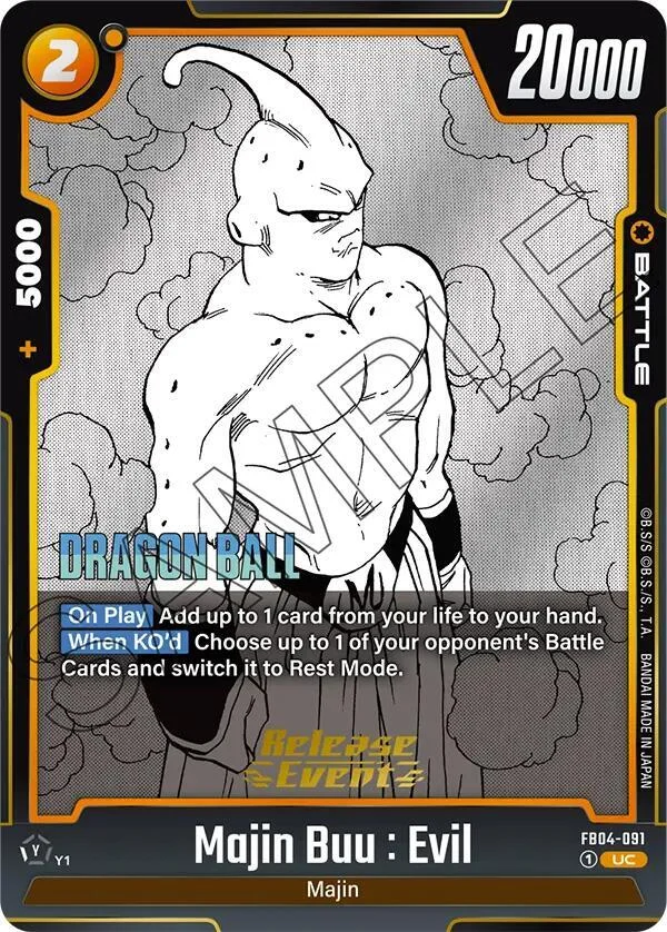 Majin Buu : Evil, Manga Booster 01 Release Event Cards FB04-091
