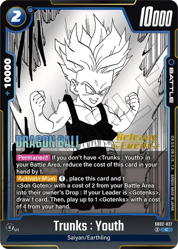 Trunks : Youth, Manga Booster 02 Release Event Cards SB02-027