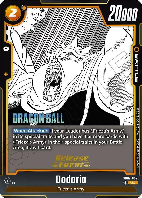 Dodoria, Manga Booster 02 Release Event Cards SB02-052