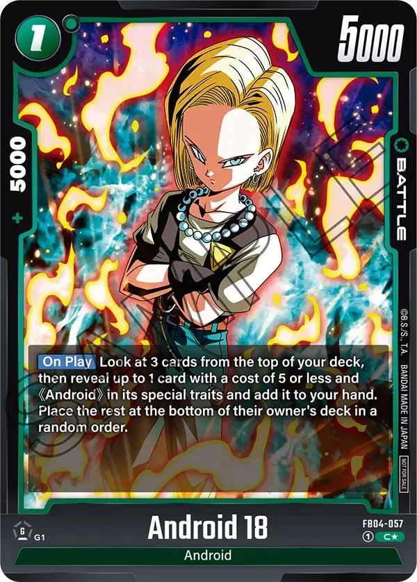 Android 18, Manga Booster 02 Release Event Cards FB04-057