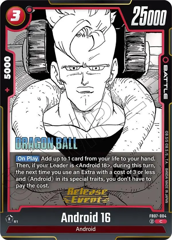Android 16, Manga Booster 02 Release Event Cards FB07-004