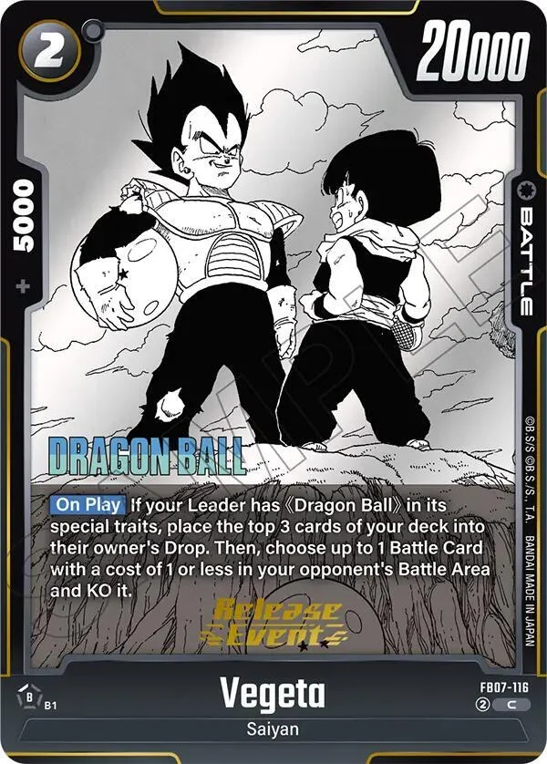 Vegeta, Manga Booster 02 Release Event Cards FB07-116