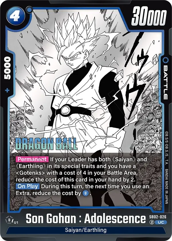 Son Gohan : Adolescence, Manga Booster 02 SB02-026