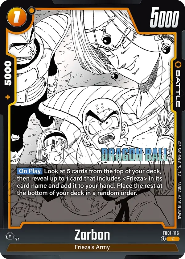 Zarbon, Manga Booster 02 FB01-116