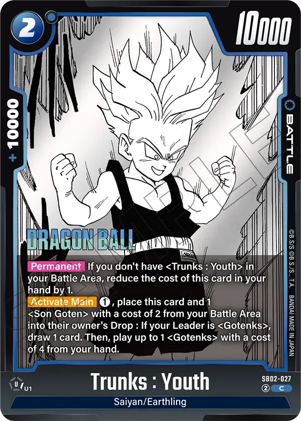 Trunks : Youth, Manga Booster 02 SB02-027