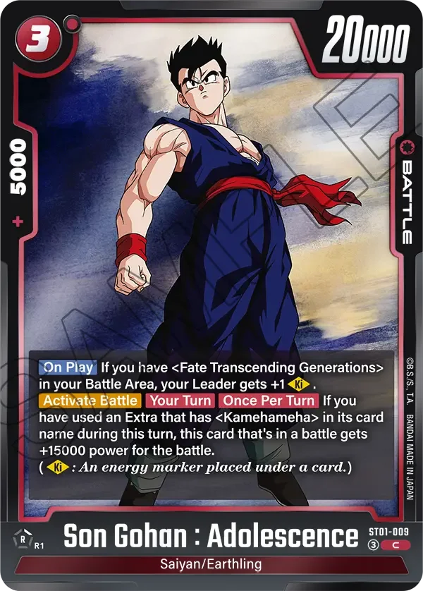 Son Gohan : Adolescence, Story Booster 01 ST01-009