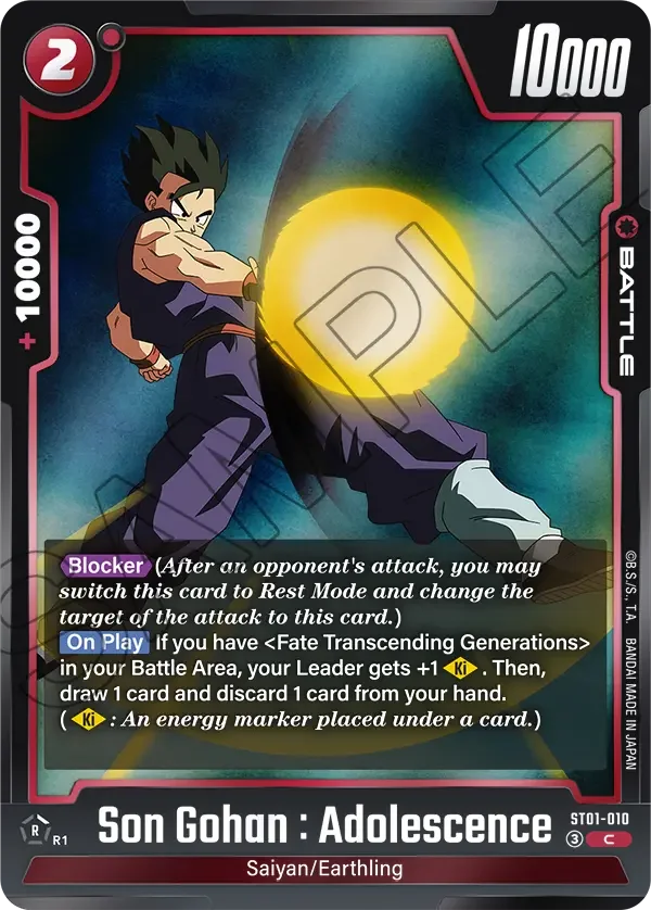 Son Gohan : Adolescence, Story Booster 01 ST01-010