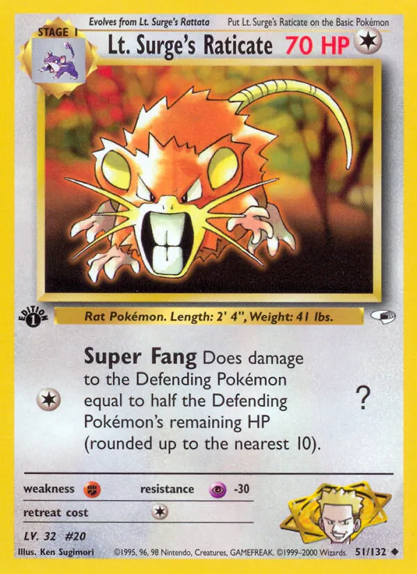 Lt. Surge's Raticate #51/132