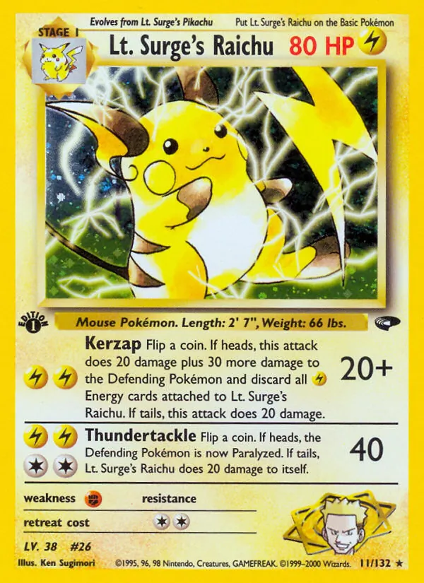 Lt. Surge's Raichu #11/132