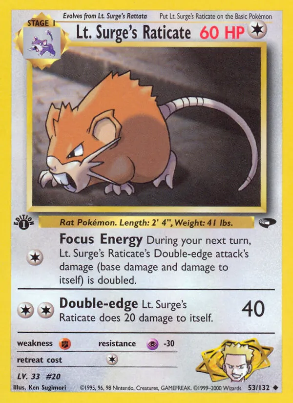 Lt. Surge's Raticate #53/132