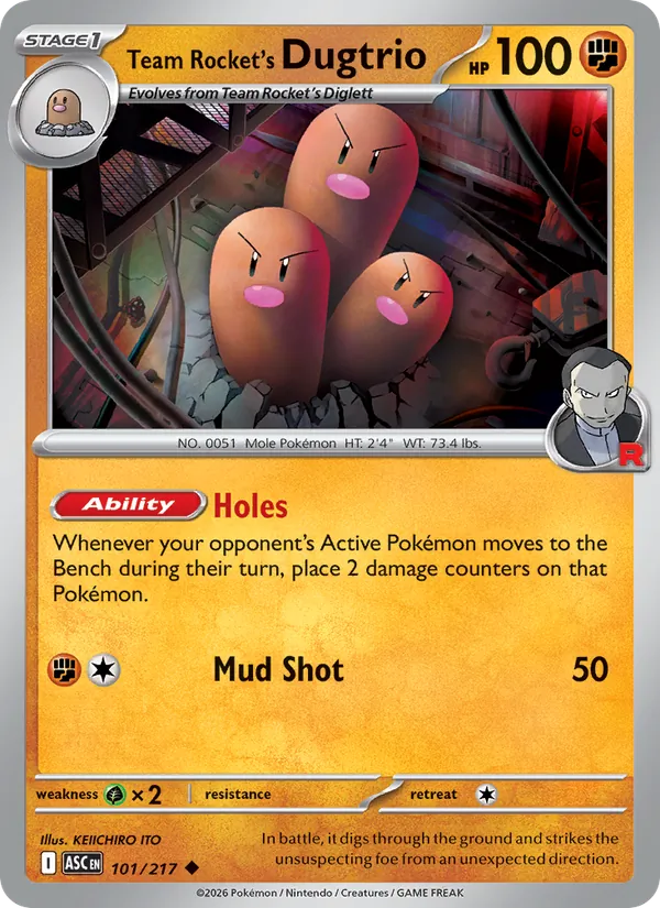 Team Rocket's Dugtrio #101/217