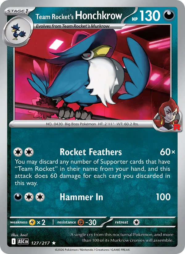 Team Rocket's Honchkrow #127/217