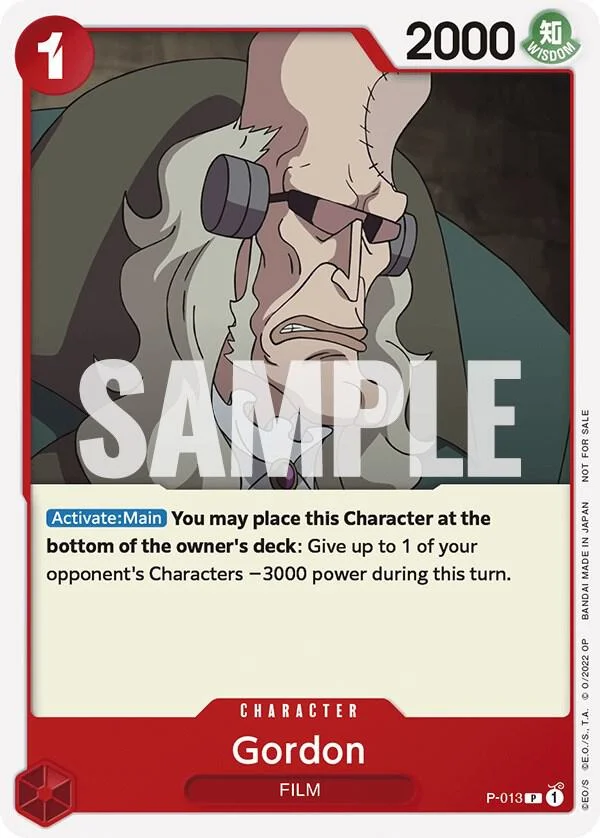 Gordon, One Piece Promotion Cards P-013