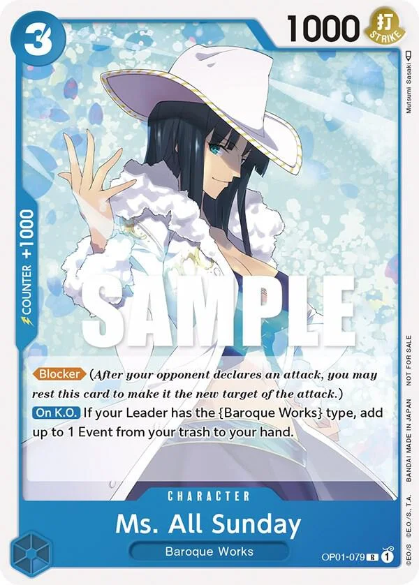 Ms. All Sunday, One Piece Promotion Cards OP01-079
