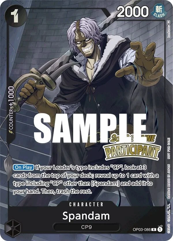 Spandam, One Piece Promotion Cards OP03-086