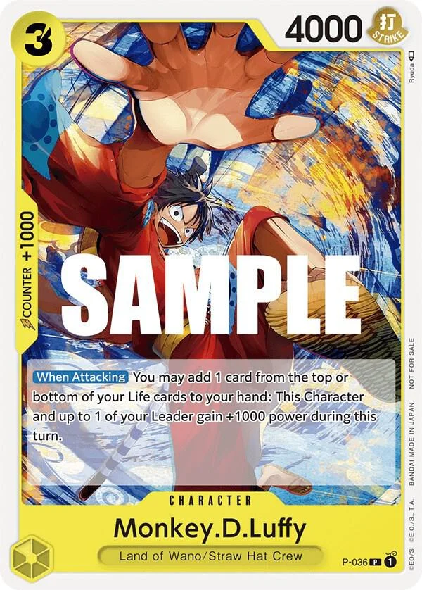 Monkey.D.Luffy, One Piece Promotion Cards P-036