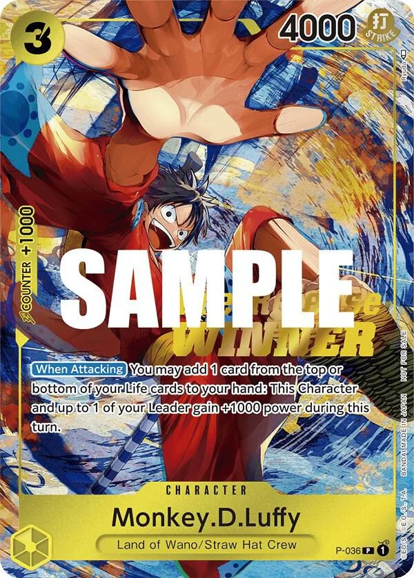 Monkey.D.Luffy, One Piece Promotion Cards P-036