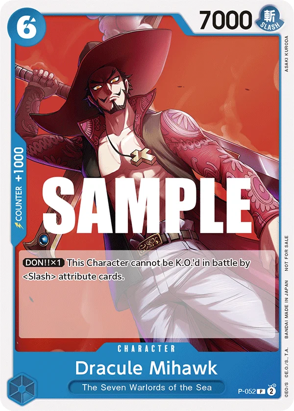 Dracule Mihawk, One Piece Promotion Cards P-052
