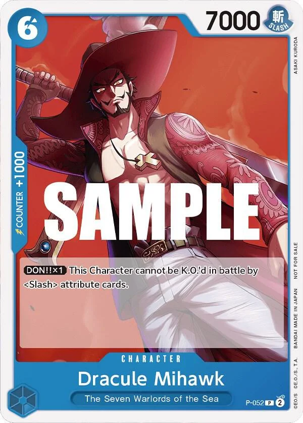 Dracule Mihawk, One Piece Promotion Cards P-052