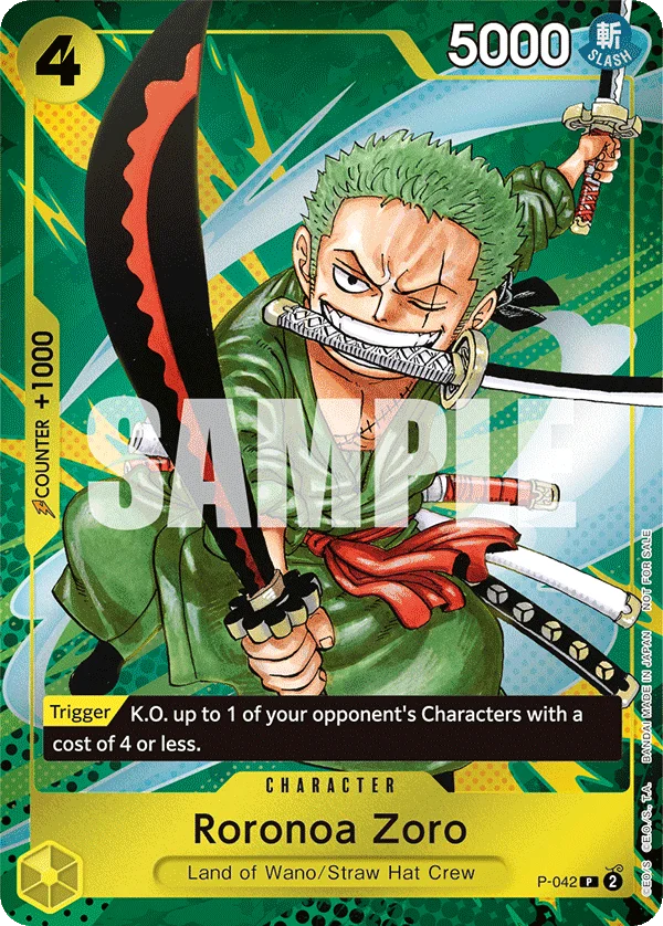 Roronoa Zoro, One Piece Promotion Cards P-042