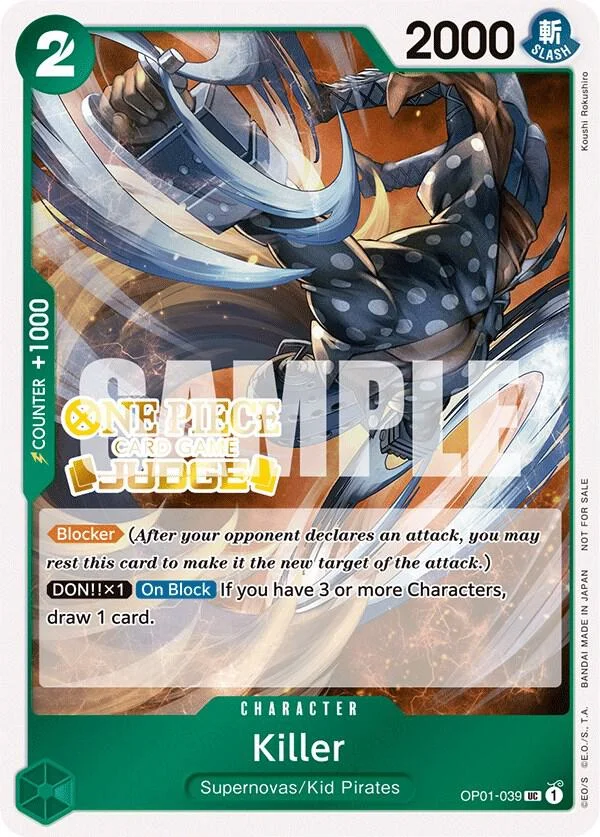 Killer, One Piece Promotion Cards OP01-039